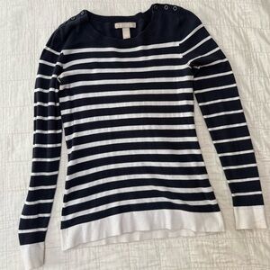 Banana Republic Navy and White Striped Sweater